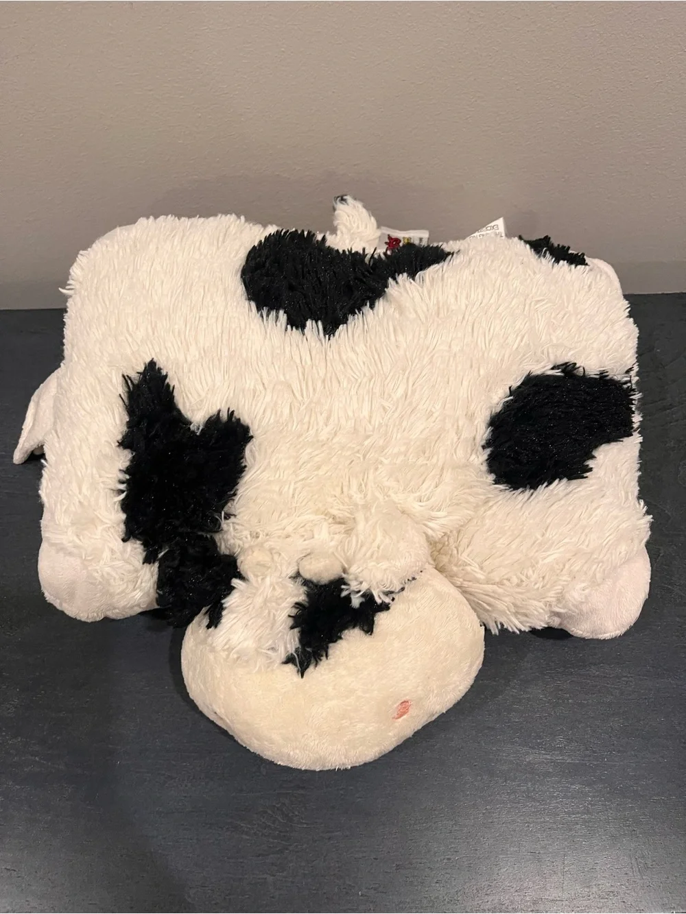 Willow Pets Pee-Wees Plush Black and White Cow Throw Pillow - Cozy Home Accent